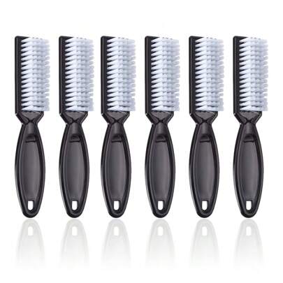 6 Handles Holding Nail Brush, Nail Cleaning Brush, Nail Trimming, Toe And Nail Scrub Cleaning Brush (Black)