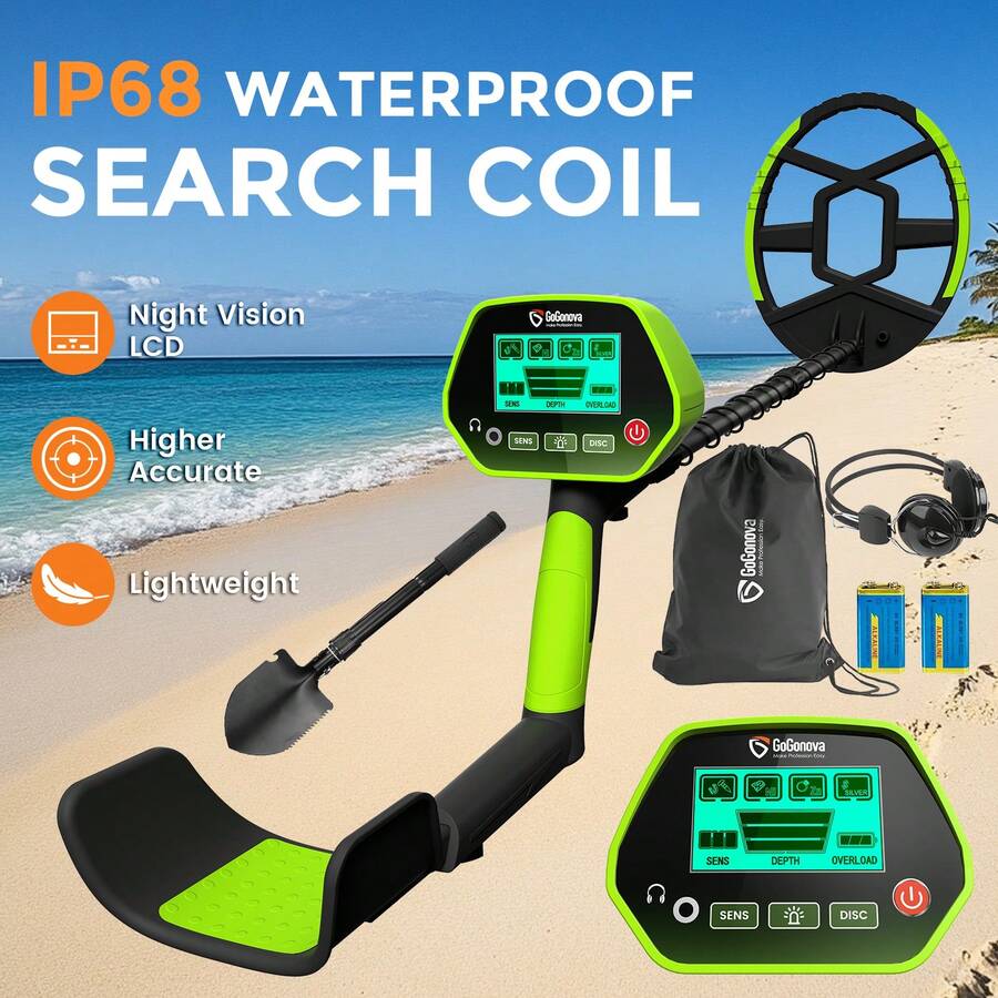 syvio Metal Detector, Golden Detector, Pinpoint & Terrain ModesProfessional Metal Detector For Adults Detectors With High Accuracy Lightweight Search Coil, All Metal & Disc Modes For Junior & Youth Golden Detector, Super Easy To Operate, Lightweight - 綠色 - 查看 1