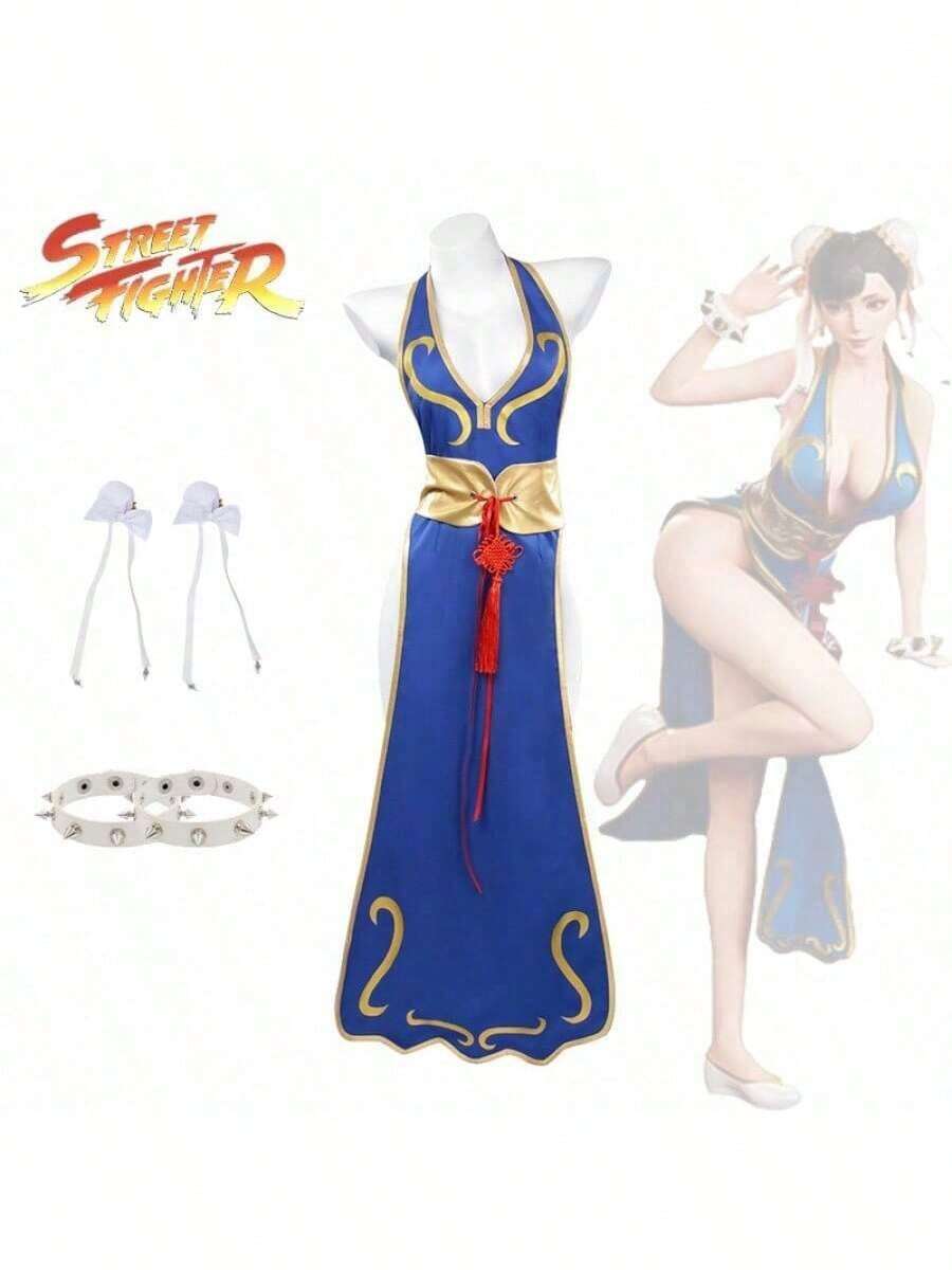 Chunli Cosplay Costume Cheongsam Costume Cosplay Anime Halloween Costume