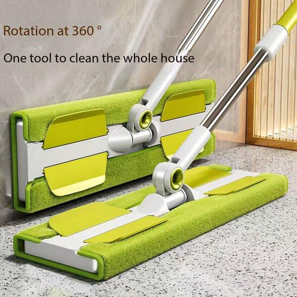 1pc 38cm Multi-Color Mop, Large Space Tile Floor Mop, Thick Self-Cleaning Mop, Suitable For Tile, Hardwood Floors In Living Room, Kitchen, Bathroom, Can Be Used On Dry And Wet Floors, Stainless Steel Mop Handle, Rotary Flat Mop, 2-In-1 Dry & Wet Mop, Creative Mop, Easy To Clean, Hands Stay Clean, Suitable For Cleaning Living Room, Bathroom, Kitchen, Dorm, Floors, Tiles, Marble, Glass. Gift, Holiday