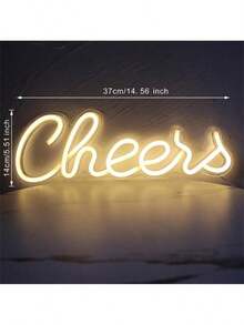 Insegna al neon "Brindisi", Insegna al neon a LED per decorazione da parete, alimentata tramite USB, adatta per feste, casa, stanza, matrimonio, Natale, festa, addio al celibato, bar, festa della birra