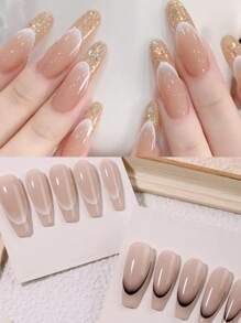 16Pcs/Set Four Colors Lace French Nails Art Stickers DIY Adhesive Sliders Nail Polish Manicure Sticker Decals