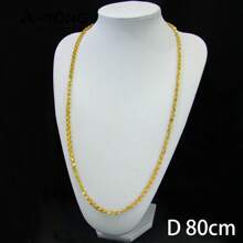 Collar largo de boda diseño árabe chapado en oro 21k, joyas islámicas de Dubai para mujeres, novias, compromiso y fiestas, joyería italiana