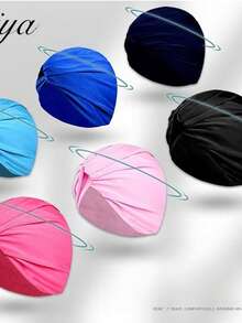 1 件大号时尚褶皱纯色泳帽。尺寸较大，佩戴舒适，无束缚感。适合长发、头围较大的成年人。多种颜色可选。适用于浴室、游泳、海滩，也适合化妆和卸妆时使用。