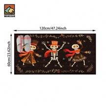 1 pieza Alfombra antideslizante para baño con diseño de calavera bailarina de Halloween, hecho de material de cachemira artificial con decoración esponjosa, apto para puertas, baños, cocinas y otras ocasiones, lavable a máquina, antideslizante, decoración diaria, puede ser un regalo - Multicolor - Ver 21