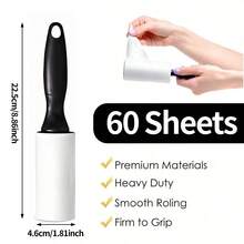 1/5/10卷装可重复使用毛绒毛发去除卷，60张/1个替换装，粘性锋利刷头，适用于宠物毛发，大号锋利去除卷，适用于沙发、家具，网络星期一、星期五、圣诞礼物、圣诞装饰、新年礼物 - 彩色 - 查看 3