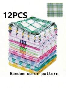 1/5/12pcs Waffle Weave Dish Cloths - Quick-Drying, Random Color Pattern Absorbent Kitchen Towels For Hand Washing, Space-Themed Square Dishcloths For Living Room Cleaning & Drying, No Electricity Needed/Kitchen Cleaning Tools/Cleaning Cloths/Wedding/Garden/Holiday Essentials/Kitchen Accessories/Bathroom Accessories/Kitchen/Fathers Dad Gift/Camping/Home