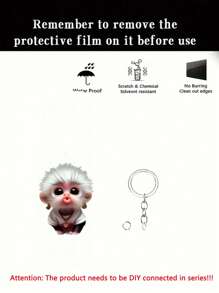 3 Stück Hip-Hop Affe, 2D Acryl Anhänger, sehr cooles Design, kann als multifunktionaler Schlüsselanhänger, Dekorationszubehör, Innenraum-Hängedekoration und DIY Rucksack-Anhänger verwendet werden, perfekt, ohne Batterie erforderlich [Das Produkt muss manuell installiert werden.] Halloween Zubehör Lehrertag Weihnachtsgeschenkideen Taschenzubehör Ausweishalter Autozubehör Taschenanhänger