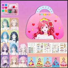 1/2 件 DIY 闪光钻石公主化妆包套装 - 手工制作，彩色珠子和亮片贴花套装，适合女孩 | 非常适合新年、复活节、圣诞节、母亲节等，美容配饰，非常适合冬季、新年