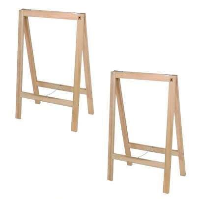Kit 2 Cavaletes Madeira Natural 50x75cm Ecobel Suporta Até 120kg Tampo de Mesa Bel