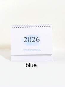 1 pièce Calendrier de bureau 2025 de taille moyenne à couleur unie - reliure en anneau métallique, page intérieure avec motif de paysage naturel personnalisable, calendrier de bureau à retournement vertical, fournitures de bureau, cadeaux pour amis (avec autocollants), rentrée des classes, rentrée des classes, fournitures scolaires