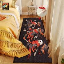 1 pieza Alfombra antideslizante para baño con diseño de calavera bailarina de Halloween, hecho de material de cachemira artificial con decoración esponjosa, apto para puertas, baños, cocinas y otras ocasiones, lavable a máquina, antideslizante, decoración diaria, puede ser un regalo - Multicolor - Ver 4