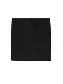 女士优雅不对称无袖连衣裙，时尚褶皱修身开衩露背派对连衣裙 - 黑色 - 查看 7