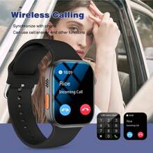 Smartwatch, llamada/marcación inalámbrica, alertas de múltiples aplicaciones, adecuado para hombres y mujeres, reloj de fitness, fondo de pantalla personalizable, control de música, compatible con iOS/Android