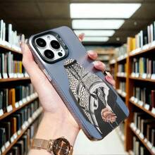 Funda de teléfono con silueta de hombre árabe religioso Kaffa, resistente a golpes de doble capa, pintada con IMD, cubierta de teléfono chapada compatible con iPhone 16 Pro Max, 15 Pro Max, 14 Plus, 11 Pro Max, 12 Pro, 13 Pro Max