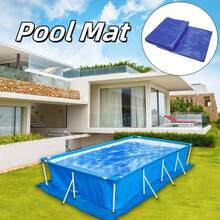 Premium PE Square Pool Cover - Durable Protective Film For Swimming Pools Above-Ground Pool Heat Insulation Cover - Durable PE Bubble Film, Dustproof, All-Season Protection For Pools & Spas, Blue & White Design, Easy To Install With Rope And Fittings Included, Pool Cover Accessories Blue Square Above Ground Pools Cover With Frame - Blue - View 3