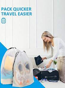 1pc/5pcs/10pcs Clear Shoe Bags For Travel 5 PCS,Drawstring Travel Shoe Bags For Packing, Waterproof Dustproof Portable Travel Shoe Storage Bag For Men And Women,New Shoe Dust Bag