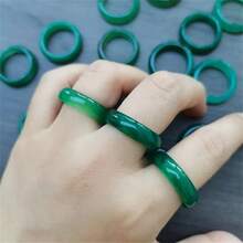 5/10/20 件绿玛瑙戒指 - 光滑天然宝石可叠戴戒指，适合女士和女孩，尺码 6-8，优雅复古珠宝礼物，适合生日、毕业典礼、圣诞节、日常佩戴 | 简约戒指设计，珠宝戒指