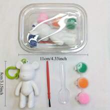 1/4pcs Creative DIY Keychain Pendant Kit With Liquid Paint, Teddy Keychain Set, Meaningful Gift For Friends, Keychain For Bags, Car Pendants, Birthday Gifts, Party Favors, Holiday Gifts, Wall Decor, Jewelry Accessories, Desktop Decor - Multicolor - View 7