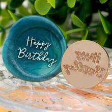 CYFUN DESIGN 1 PC Happy Birthday/With Love/Thank You Words Pattern Wax Seal Stamp Head NO Handle Detachable Sealing Stamp Stamp Head For Letter Invitation Card Wedding Gift Package Holidays,Back To School,School Supplies