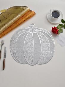 1-12 pièces Dessous de plat feuille de citrouille d'Halloween, dessous de plat citrouille creuse en PVC pour Thanksgiving, convient pour la décoration de la table de fête