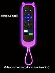 1 个 Roku 遥控器夜光硅胶保护套(不含遥控器)防摔加厚软猫耳朵适用于 Roku Streaming Stick 4K、Express 4K+、Premiere、Streambar、简易遥控器/语音遥控器带挂绳,硅胶遥控器套适用于 Roku 电视遥控器/Roku 简易遥控器/Roku 语音遥控器(不带耳机插孔)适用于学校、办公室、家庭、旅行、包、整理器、存储 - 彩色 - 查看 14