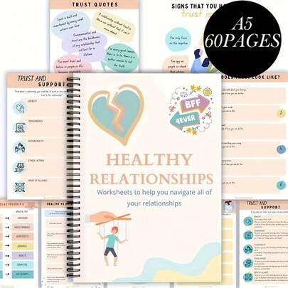 Healthy And Unhealthy Relationships Workbook For Teens - Guide To Anxiety, Depression, And Emotional Health, Perfect For School Counseling And Group Therapy, Teen Counseling Supplies,School Supplies,Back To School
