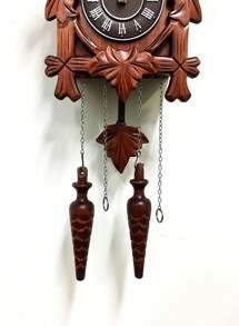 Cuckoo Clock Vintage Large Wooden Wall Clock Handcrafted 13x9.5 Inch Brown