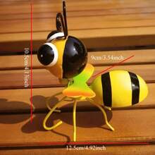3 pièces Décorations de jardin extérieur en métal en forme d'abeilles, sculptures en fer 3D pour clôture de jardin, décoration murale pour pelouse, cour et pièce