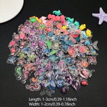 10/20/30pcs Random Mix Ocean Animal Resin Charms Cute Cartoon Sea Animal Pendants Sea Creature Charms Lovely Marine Life Hang Ornament For DIY Crafts Earring Necklace Keychain Jewelry Making