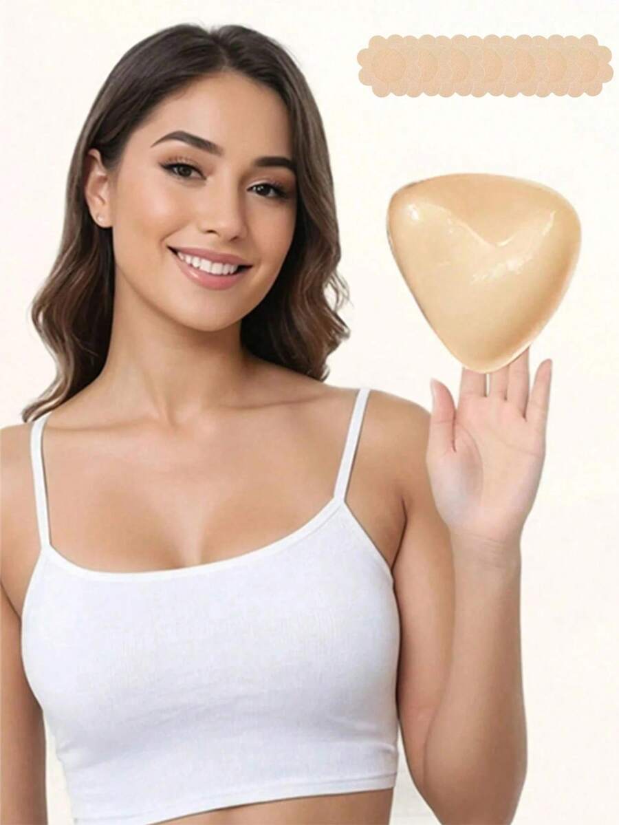 2/1Pair Double-Sided Sticky Bra Inserts,Snowy Sticky Bra Inserts,Sticky Bra Push Up, Self Adhesive Pads Ultra Instant Lift Bra, Push Up Bikini Pads For Sports Bra Swimsuit - Multicolor - View 1