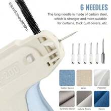 Upgraded Fine Stitch Gun, No Jam Mini Stitch Gun For Clothes, Micro Tagging Gun For Clothing, Quick Clothing Fixer Sewing Tool Kit With 6 Needles, 1000 Black & 1000 White 5mm Mini Fasteners