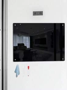 1 pièce de tableau blanc magnétique acrylique 3D noir (avec 1 chiffon efface de couleur aléatoire et 1 stylo blanc et 1 stylo rouge de tableau blanc magnétique inclus), planificateur hebdomadaire/mensuel, tableau de plan vierge, bloc-notes magnétique réutilisable pour réfrigérateur, fournitures scolaires, rentrée scolaire