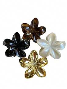 4 pezzi Fermagli per capelli in acrilico floreali grandi da 6 cm, eleganti e chic, accessori personalizzati per raccogliere i capelli, versatili, decorazioni per acconciature casual e dolci