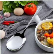 5/4/3/2/1件装加厚不锈钢大号公勺，大容量设计，适用于酒店、餐厅、自助餐厅，经久耐用，分份和盛菜方便，卫生高效