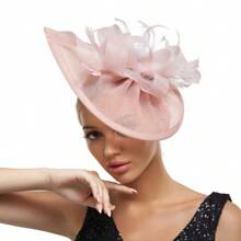 Vintage Fashion Wedding Sinamay Charming Hat Derby Party Hat All White Retro Church Kentucky Ascot Hat Bridal Headband Elegant Women Wedding Accessories Mini Hats Tiny Hats Fascinator Mini Top Hat Mini Cap