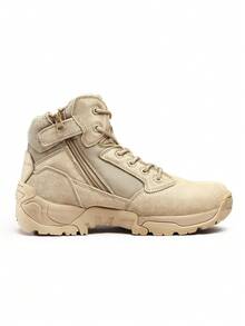 Men's Military Tactical Work Boots Hiking Motorcycle Combat Bootie - Khaki - View 3