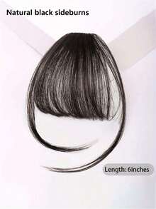 夹式刘海，夹式空气刘海合成假发，一体式刘海，假刘海，深棕色发饰，女士夹式刘海，黑色直发空气刘海带鬓角假发，美发造型套装，美发造型工具套装，学习用品 - 彩色 - 查看 5