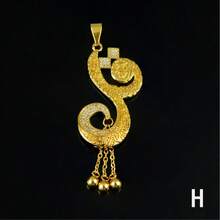 18k Gold Plated Vintage Arabic Style Pendant Necklace, Oval Shape, Bridal Wedding Party Jewelry Gift For Women - Pendant - View 20