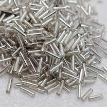 600 Pcs 2*7mm Magic Glass Beads DIY Cross Stitch Beaded Material Bracelet Necklace Accessories - Silver - View 10