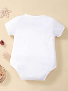 Baby Boy Letter Print Short Sleeve Casual Bodysuit