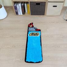 1 Pack Blue Lighter Tufted Rug Art Rug For Bedroom Living Room Retro Rainbow Fluffy Anti-Slip Bath Bathroom Rug Nonslip Mat Home Decor (31.5X9.4 Inch) - 藍色 - 查看 8