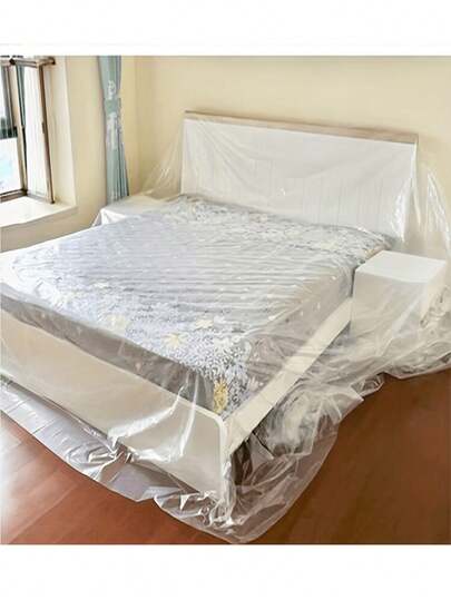 1 件，防水塑料家具防尘罩 - 保护汽车、床和沙发 - 防尘耐用 - 家具保护套、返校、学校用品、办公用品。