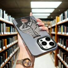 Funda de teléfono con silueta de hombre árabe religioso Kaffa, resistente a golpes de doble capa, pintada con IMD, cubierta de teléfono chapada compatible con iPhone 16 Pro Max, 15 Pro Max, 14 Plus, 11 Pro Max, 12 Pro, 13 Pro Max