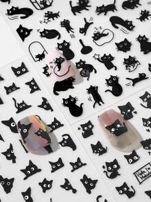 Beautizon Nailartlab 1片可愛貓咪美甲貼紙 DIY 5D 指甲裝飾貼紙 - 彩色 - 查看 5