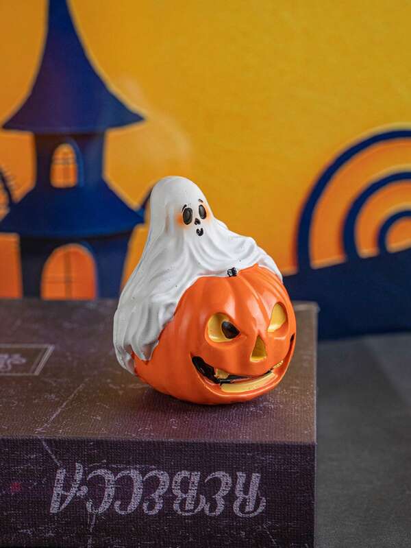 1pc Halloween Ghost Pumpkin Shaped Home Decor Figurine
