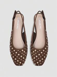 ADAMUMU New Women's High-Fashion Comfortable Sequin Flat Shoes, Cute For Everyday And Party Wear, Holiday & Spring/Summer - Mocha Brown - View 1