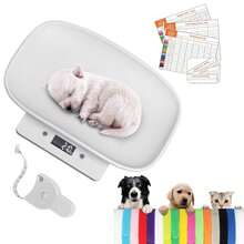 Báscula digital para mascotas ChicchokokDigital, báscula para cachorros, báscula para camada de cachorros, báscula para mascotas recién nacidas, báscula precisa para animales pequeños como gatitos y erizos, báscula LCD multifunción, 33 lb, 11.4 pulgadas - 33 lb + cinta + collares + gráficos - Ver 10