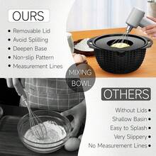 4-1 Colander With Bowl Set - Pasta Strainer - Colander For Kitchen - Strainers And Colanders Rice Strainer Fruit Cleaner Veggie Wash Sink Strainer Kitchen Essentials - Black - Black and White - View 7