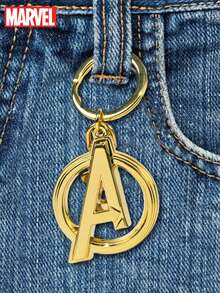 Marvel 1 件漫威官方授权复仇者联盟标志金色锡合金钥匙扣金属钥匙扣装饰包挂件纪念品送给男朋友酷炫派对生日情人节礼物